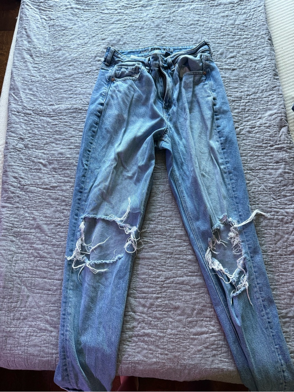 American Eagle Outfitters Light Blue Distressed Boyfriend Jeans